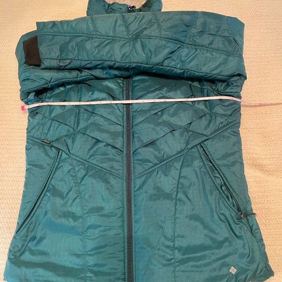 Columbia Women's Jacket L Interchange Omni-Heat Puffer Emerald Great Condition! - Picture 13 of 14